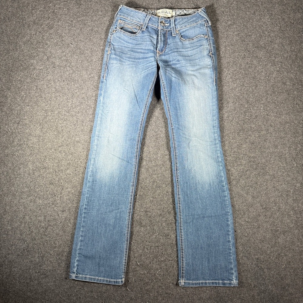 Ariat REAL Denim Womens 27R Medium Wash Bootcut Jeans Mid Rise Stretch Blue